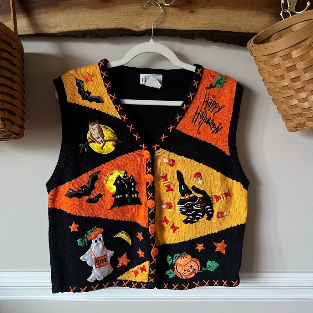 Basic Editions Grannycore Halloween Fall Autumn V… - image 1